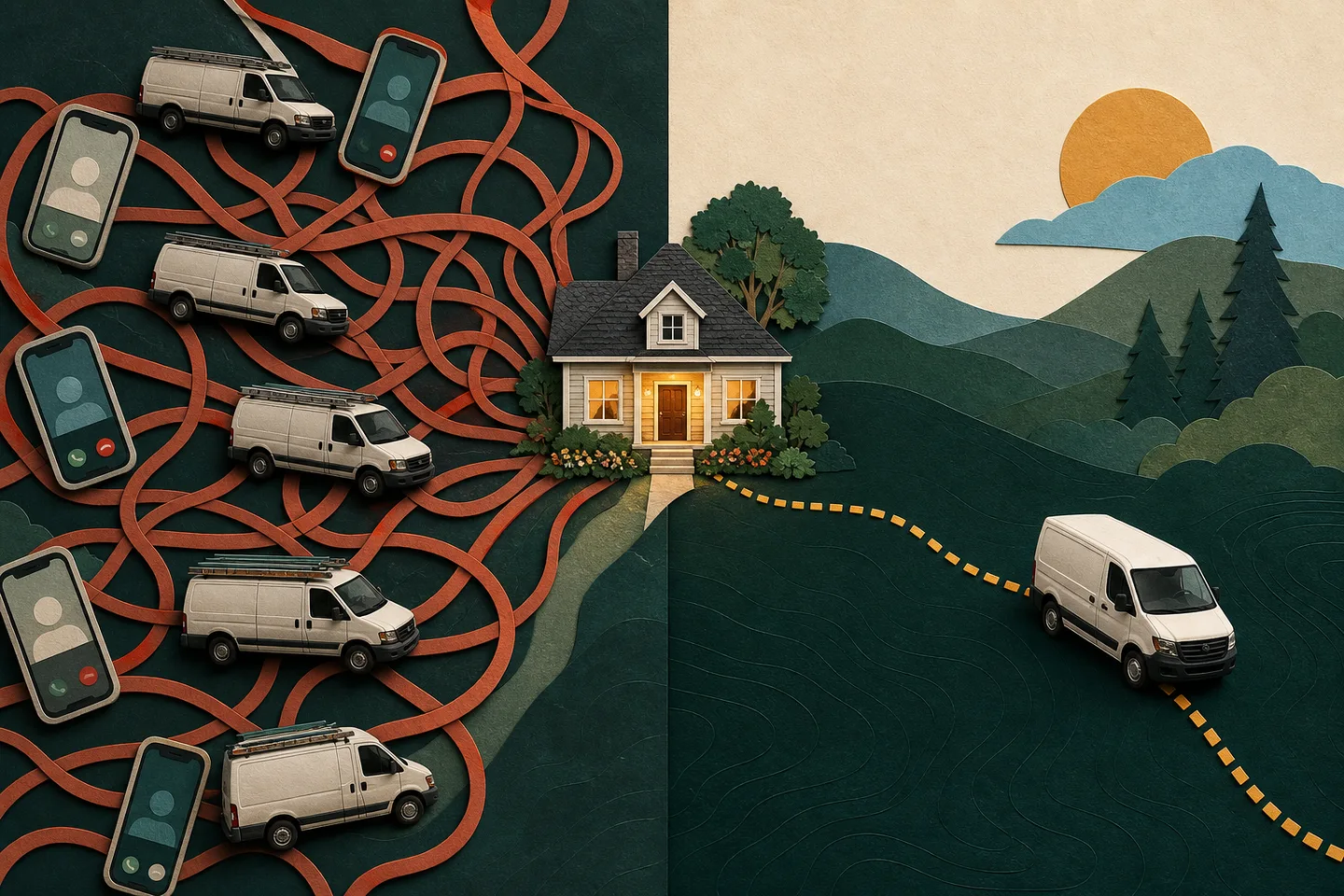 Editorial comparison of a chaotic shared-lead race and one clear homeowner-to-contractor route